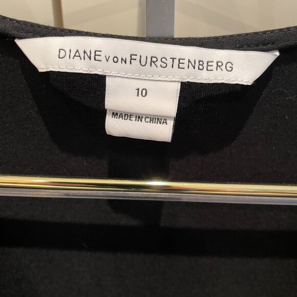 Stunning Diane Von Furstenberg Black Draped jersey Mini Dress-Size 10 - Picture 3 of 10
